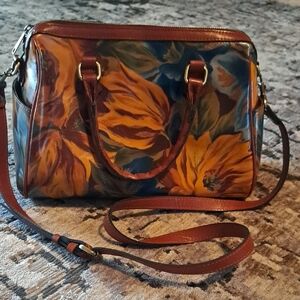 Patricia Nash Marigold Harvest Collection. Floral Leather Handbag